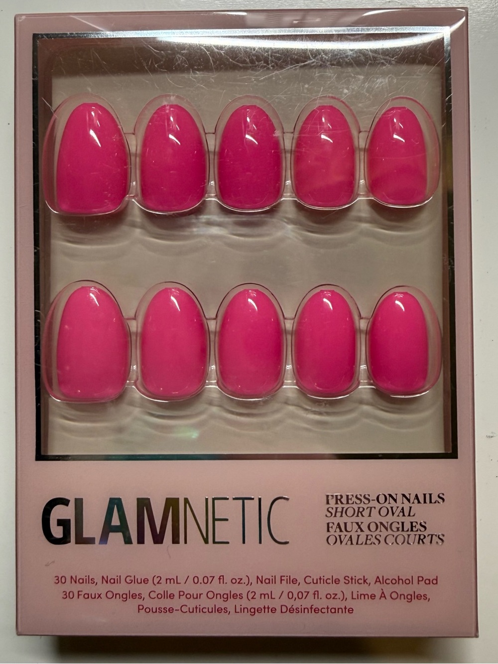 Glamnetic Hot Pink Press-On Nails - Short Oval